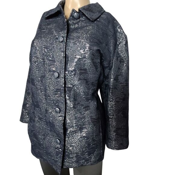 Alfred Dunner Metallic Grey Blazer - Picture 1 of 7